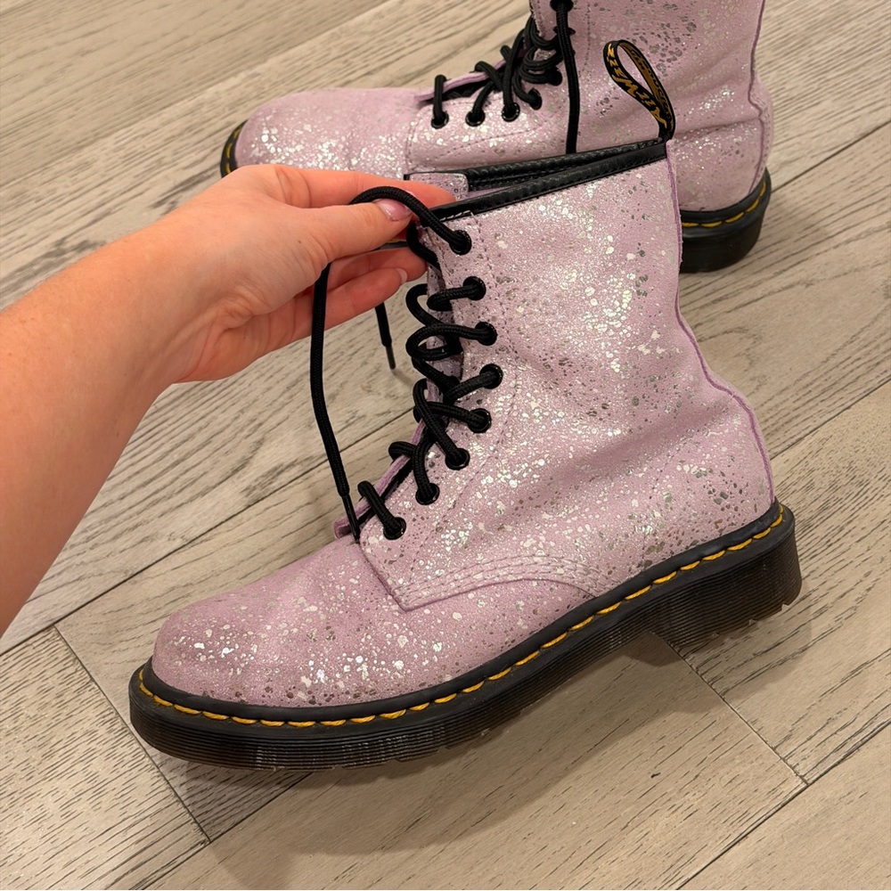 Dr. Martens Women's Lavender Glitter Boots